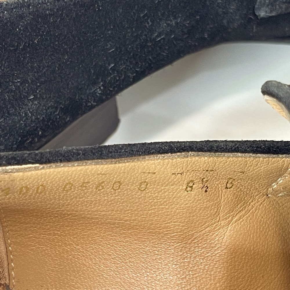 GUCCI GG Horsebit Web loafers black suede preppy  LOGO VTG designer school - Picture 9 of 13